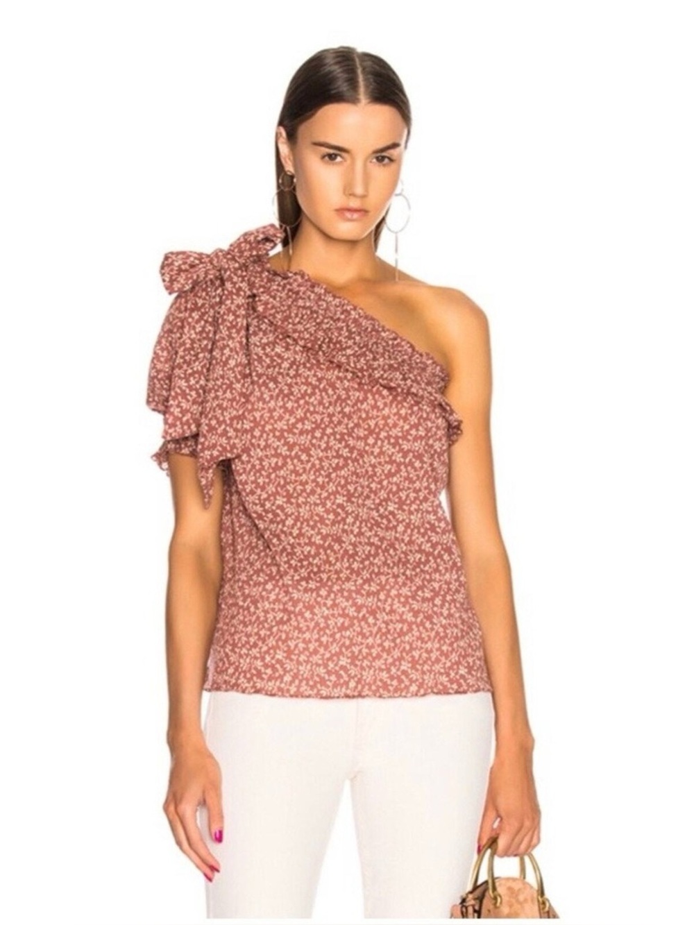 ULLA JOHNSON Alene One Shoulder Floral Top 4